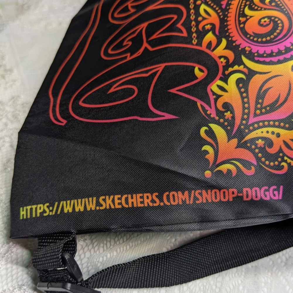 Skechers X Snoop Dogg Lrg Vibrant Design On Black Nylon String Pack, Fo' Shizzle